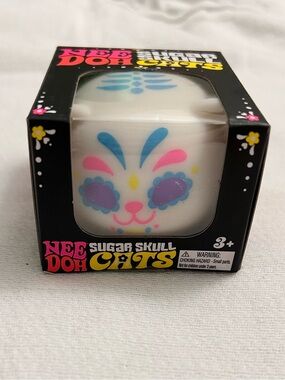 NEEDOH Sugar Skull Cat - Blue, Pink and purple cat squish